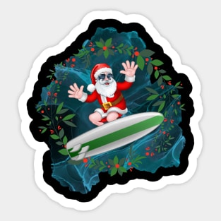 THE COOL SURFIST SANTA Sticker